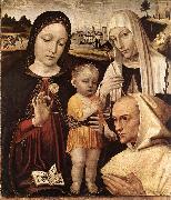 BORGOGNONE, Ambrogio Madonna and Child, St Catherine and the Blessed Stefano Maconi fgtr oil on canvas